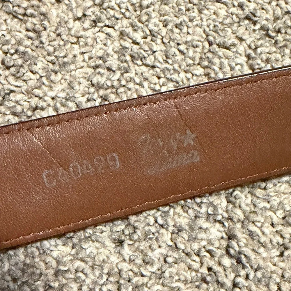 Vintage Tony Lama Gene Leather Belt 36 Tooled Floral Western Cowboy Silver